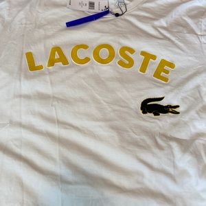 Lacoste Live! Oversized Crocodile Print Cotton Tee-T-Shirt-White-3XL-New